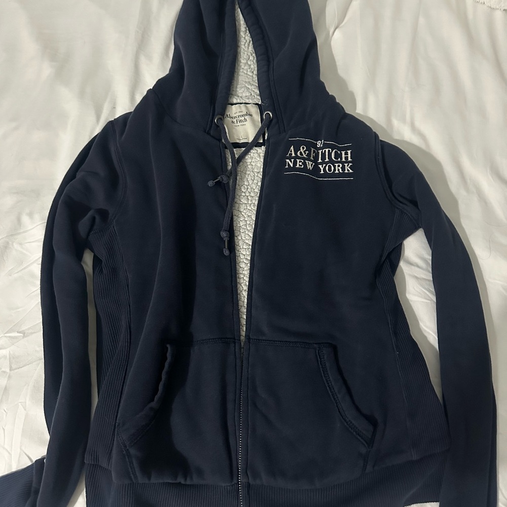 Abercrombie & Fitch Cream Sherpa Jacket